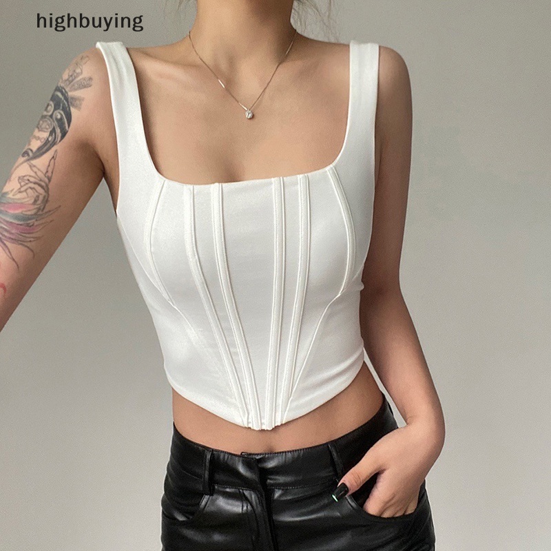 Áo Hai Dây Cổ Vuông Dáng Ôm Thời Trang Mùa Hè Quyến Rũ Cho Nữ