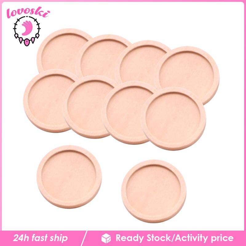 Set 10 Ghim Cài Áo Bằng Gỗ Hình Khay Đựng Đồ DIY