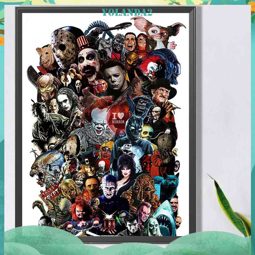 Tranh Đính Đá Kim Cương Toàn Bộ 5D DIY Hình Phim Kinh Dị Trang Trí Nhà Cửa