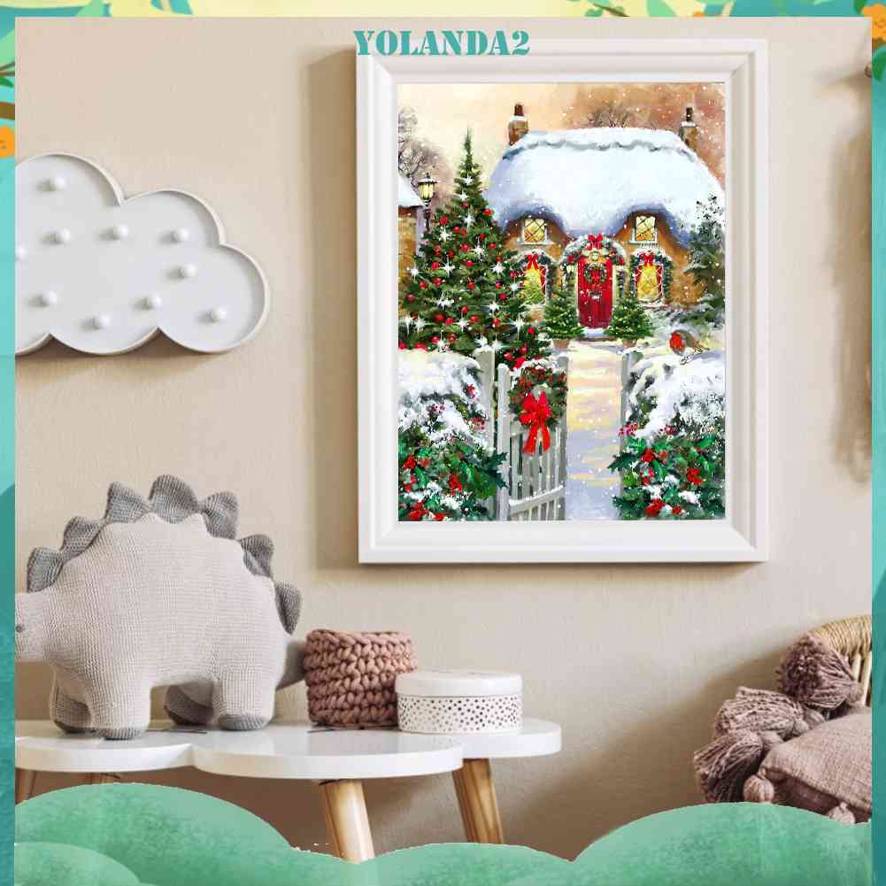 Tranh Đính Đá Kim Cương Toàn Bộ 5D DIY Hình Vẽ Vườn Giáng Sinh