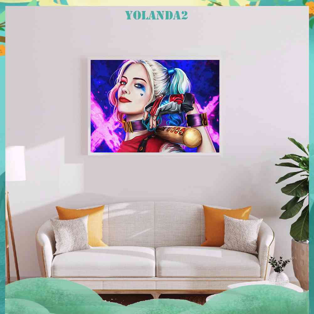 Tranh Đính Đá Kim Cương Toàn Bộ 5D DIY Hình Vẽ Harley Quinn