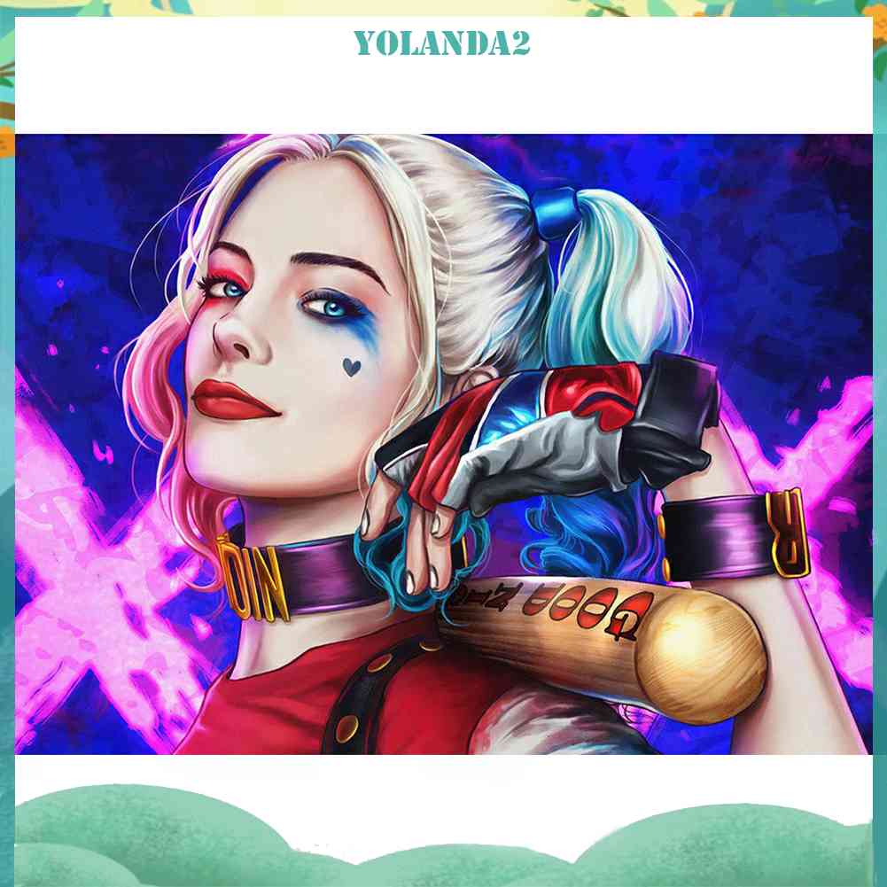 Tranh Đính Đá Kim Cương Toàn Bộ 5D DIY Hình Vẽ Harley Quinn