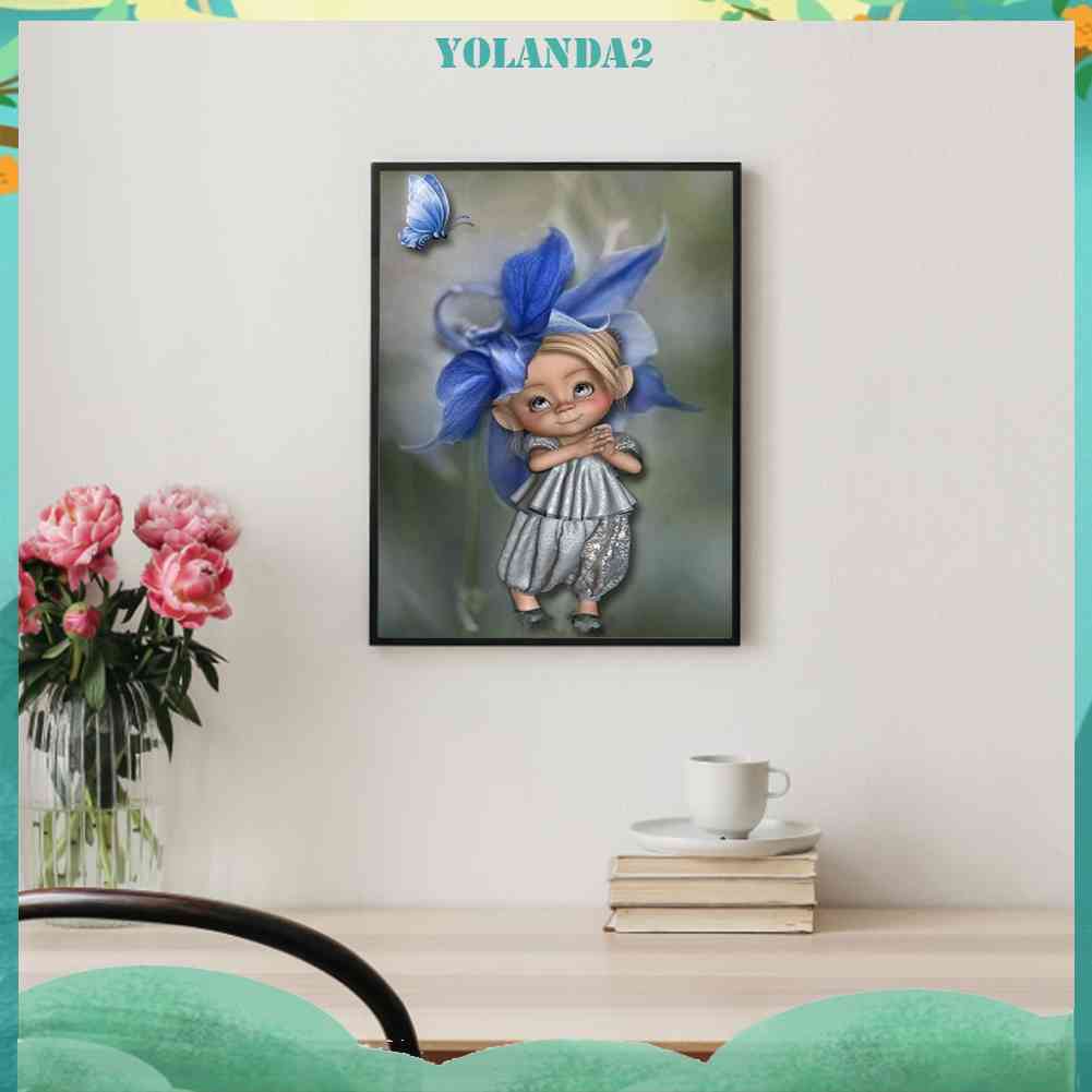 Tranh Đính Đá Kim Cương Toàn Bộ 5D DIY Hình Vẽ Búp Bê Mắt To