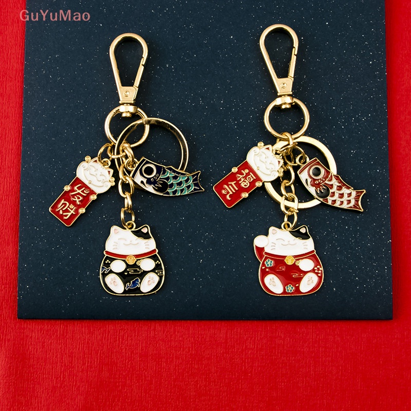 [cxGUYU] 1 Móc Khóa Hình Mèo Beckoning Phong Cách Nhật Bản Cho Nữ PRTA