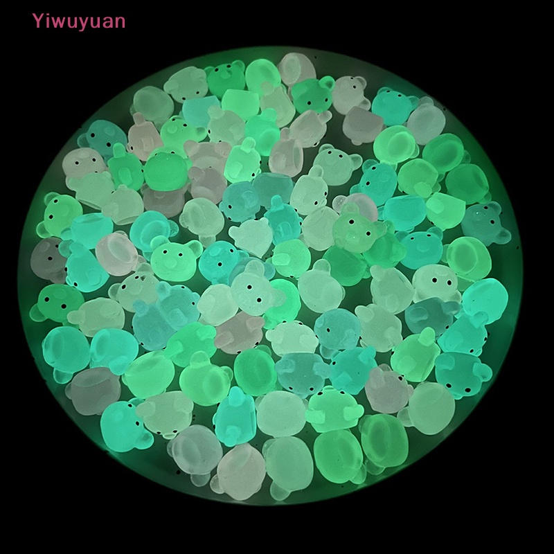 Bộ 5 Mô Hình Gấu Hoạt Hình Phát Sáng Bằng Nhựa Resin Dễ Thương Trang Trí Tiểu Cảnh