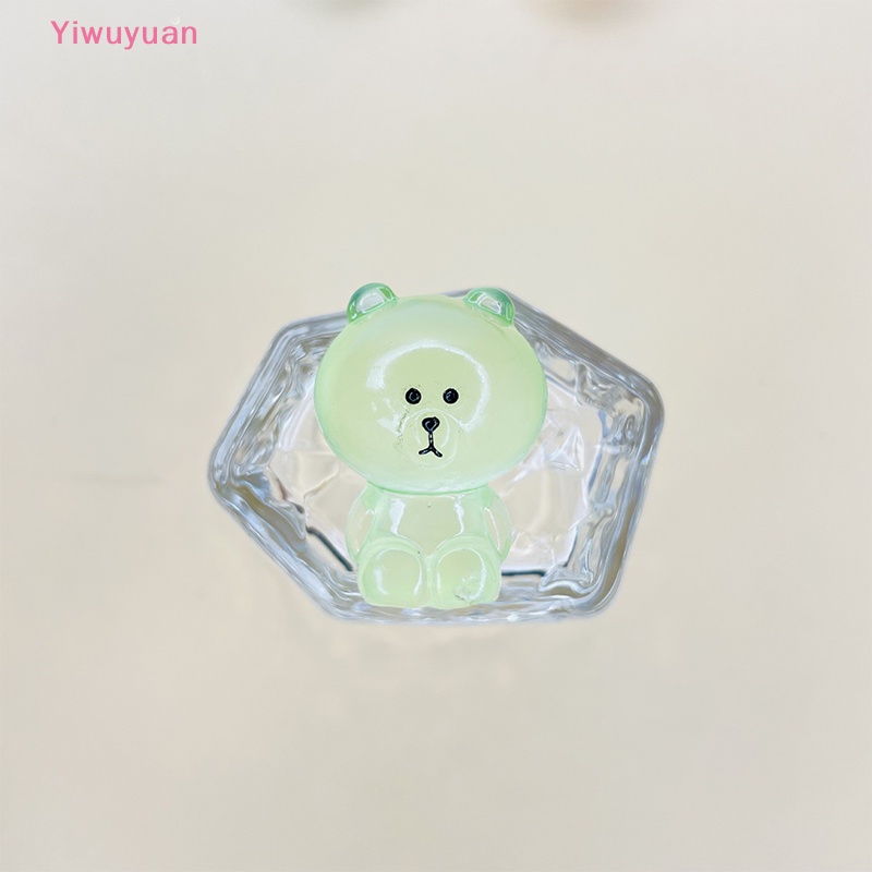 < Yiwuyuan > Tượng Gấu Hoạt Hình Phát Sáng Trang Trí Phong Cảnh DIY Mới
