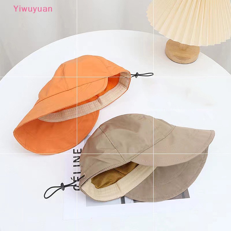 < Yiwuyuan > Mũ Ngư Dân Vành Rộng Chống Nắng Mùa Hè Nhanh Khô Có Dây Rút Điều Chỉnh Được Nhỏ Gọn Mới