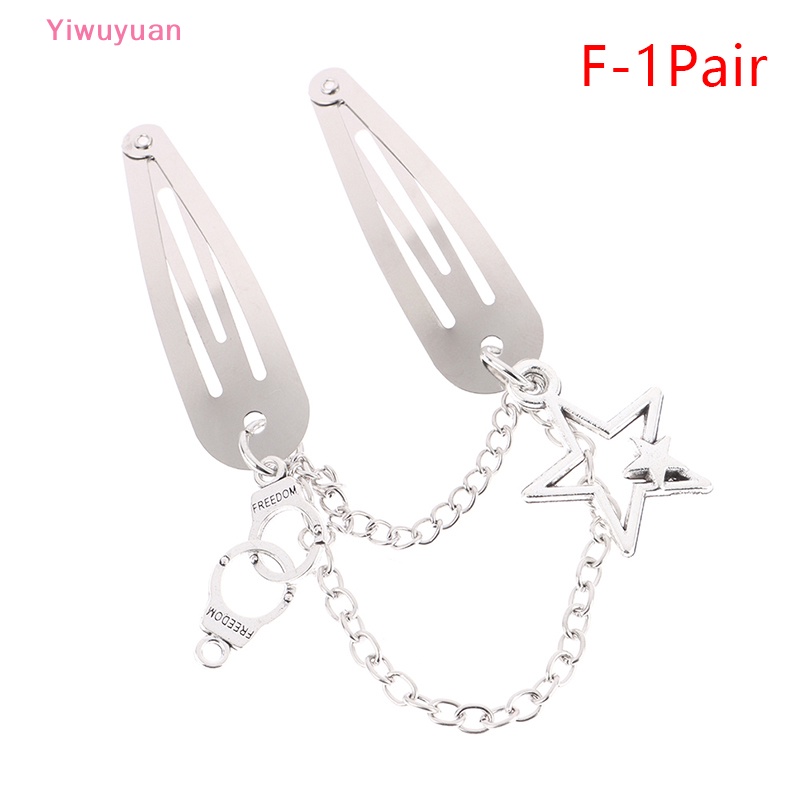 Kẹp Tóc Dây Xích Kim Loại Hình Bướm Phong Cách Punk Mới