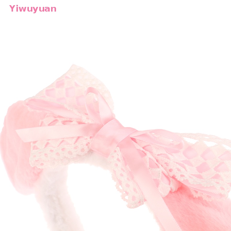 &lt; Yiwuyuan &gt; Băng Đô Cài Tóc Hình Tai Cún Hoạt Hình Bằng Lông Nhung Dễ Thương Phụ Kiện Làm Quà Tặng Mới