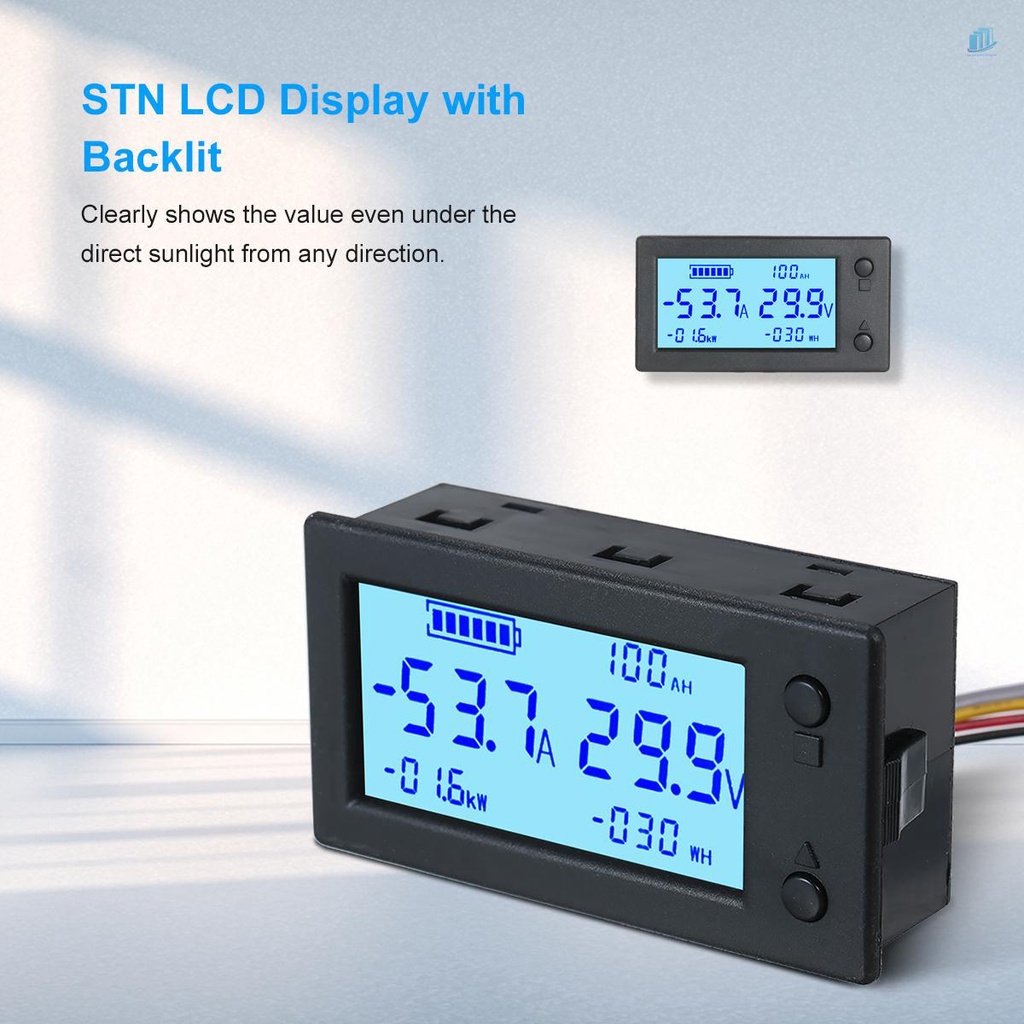 Đồng Hồ Đo Công Suất Điện Tử s2mwvn DC 5V ~ 90V Màn Hình LCD 5 Trong 1 Chuyên Dụng