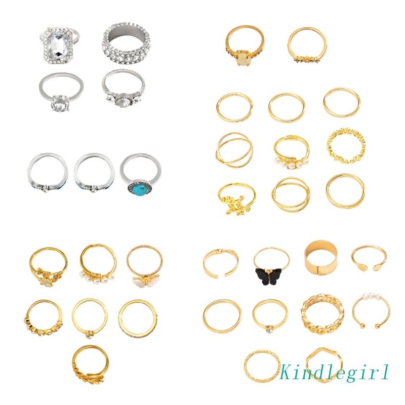 Bộ Nhẫn Đeo Khớp Ngón Tay Phong Cách Vintage Đơn Giản Cho Nữ