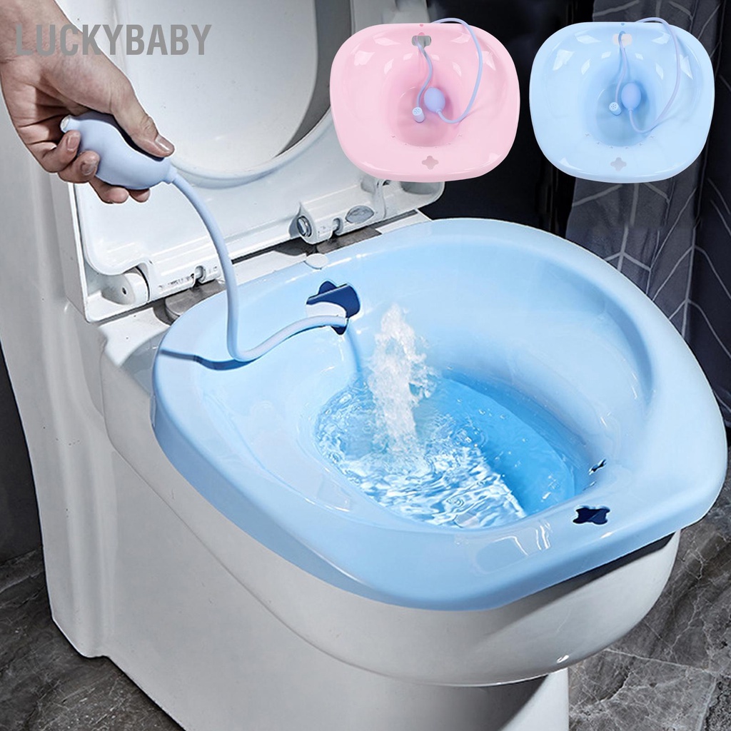 CHẬU XÔNG RỬA KÈM VÒI XỊT CHO PHỤ NỮ & MẸ SAU SINH - Thoát Nước Chống Trượt Vệ Sinh Nữ - LUCKYBABY