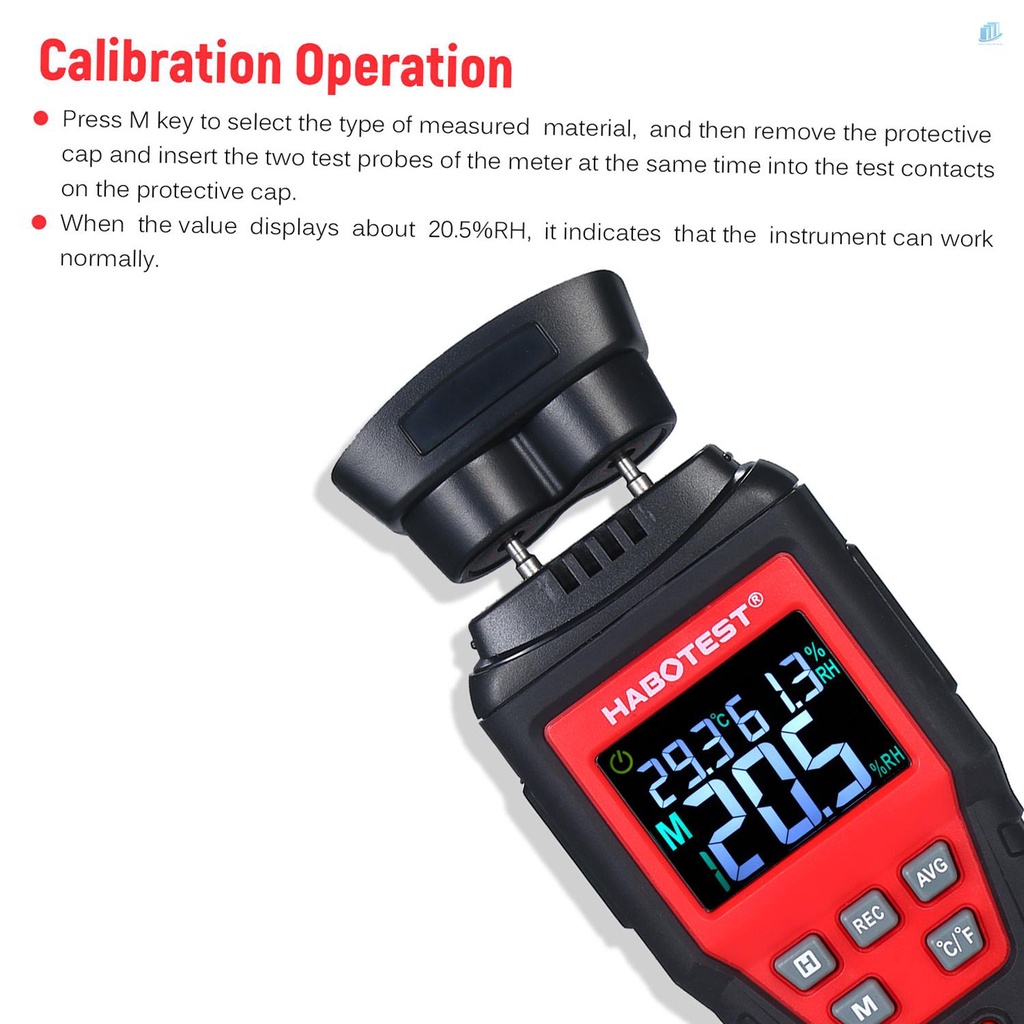 Thiết Bị Đo Độ Ẩm / Nhiệt Độ Gỗ 0-99.9% Kỹ Thuật Số 2 Pin s2mwvn