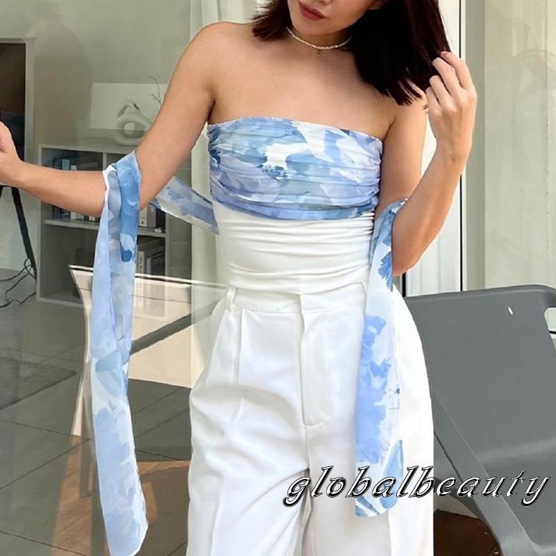 Áo Ống Mỏng Không Tay Hở Vai Thời Trang Mùa Hè Cho Nữ