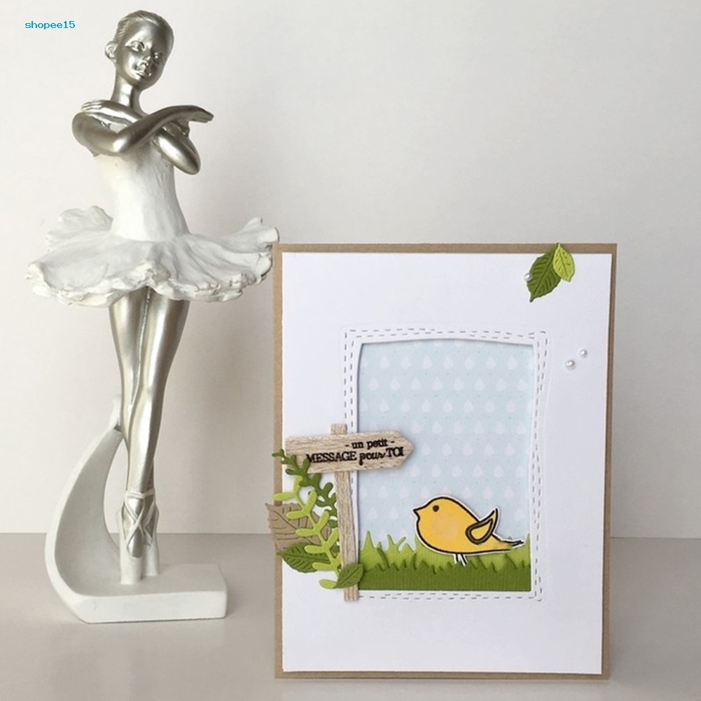 Khuôn Cắt Giấy Làm Từ Kim Loại Hình Chữ Nhật Trang Trí Scrapbook