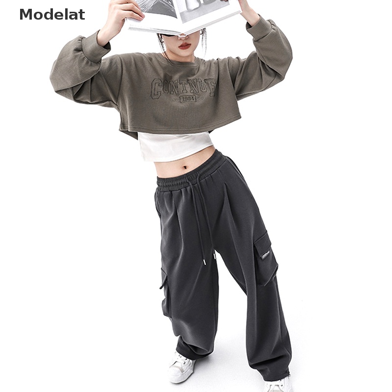 Mfc Quần Baggy Lưng Cao Ống Rộng Có Túi Phong Cách Thời Trang Harajuku Đường Phố Hàn Quốc WTD