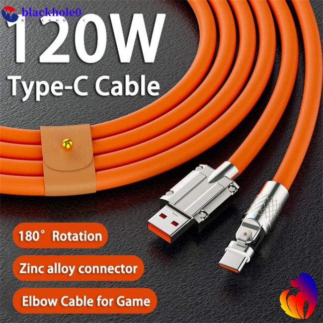 Dây Cáp Sạc Nhanh 120w 6A Type C 180 Có Đèn Led Dành Cho Điện Thoại