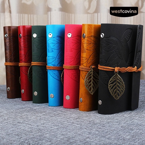 [COD]♪Sổ Tay Bìa Giả Da Họa Tiết Lá Cây Đẹp Mắt Tiện Dụng