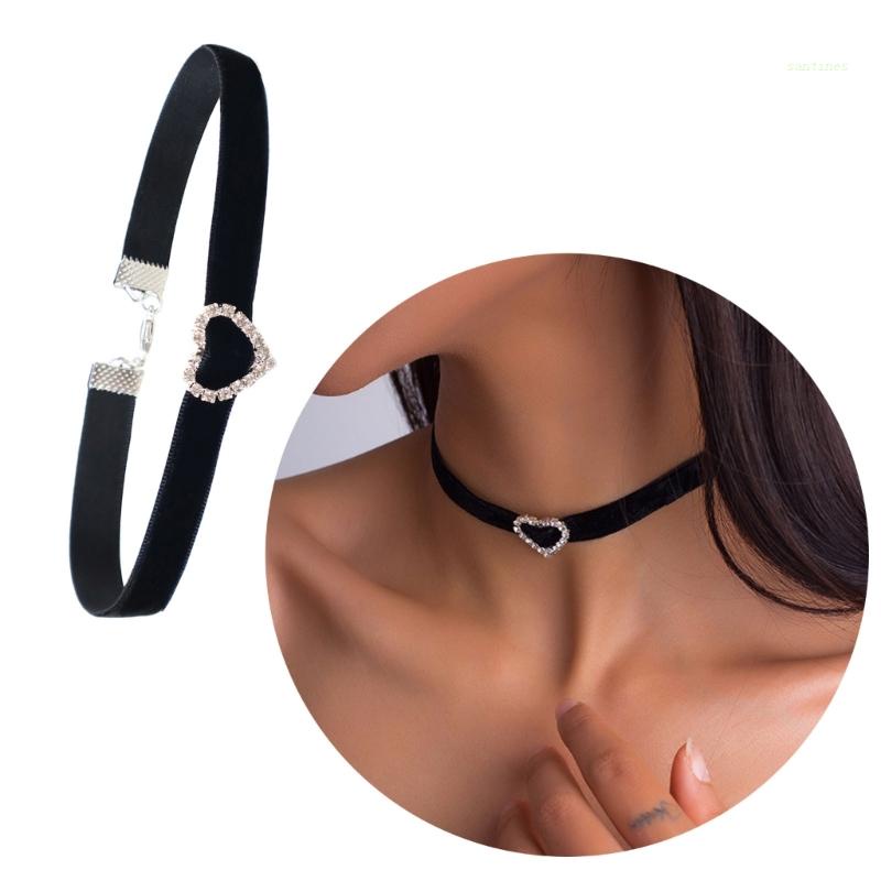 Vòng cổ Mặt Trái Tim Đính Đá Thời Trang Cho Nữ