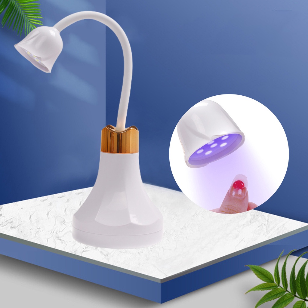 1 Bộ Đèn LED Làm Móng Bằng Nhựa Không Chói Quay 360 Độ Có Thể Sạc Lại