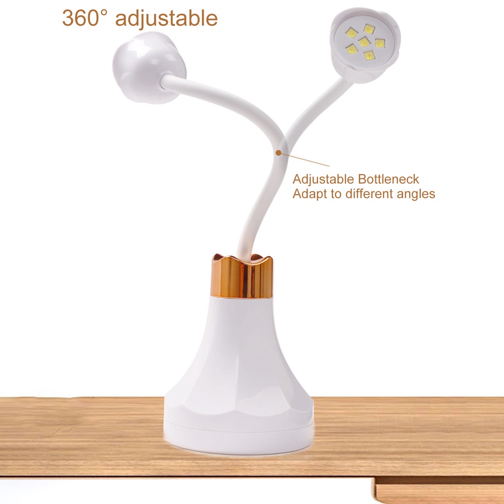 1 Bộ Đèn LED Làm Móng Bằng Nhựa Không Chói Quay 360 Độ Có Thể Sạc Lại