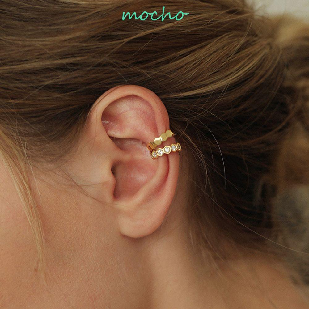 Bông Tai Mạ Bạc 925 Dạng Kẹp Phong Cách Punk Tinh Tế Cho Nữ|Khuyên Kẹp Sụn Tai Kim Loại Cá Tính