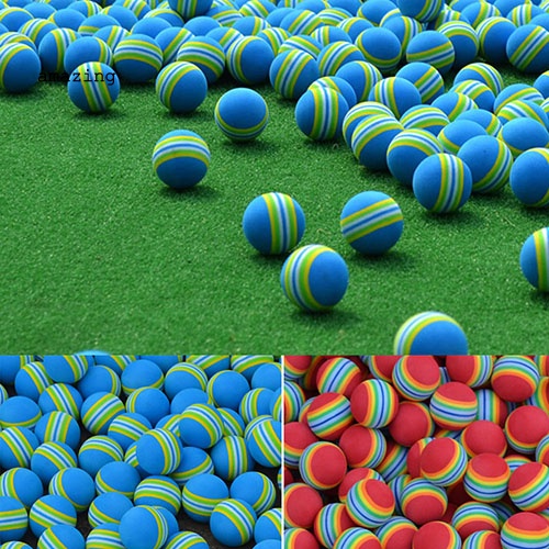 Set 6 Quả Bóng Golf Bằng Xốp Họa Tiết Kẻ Sọc Dùng Luyện Tập Trong Nhà