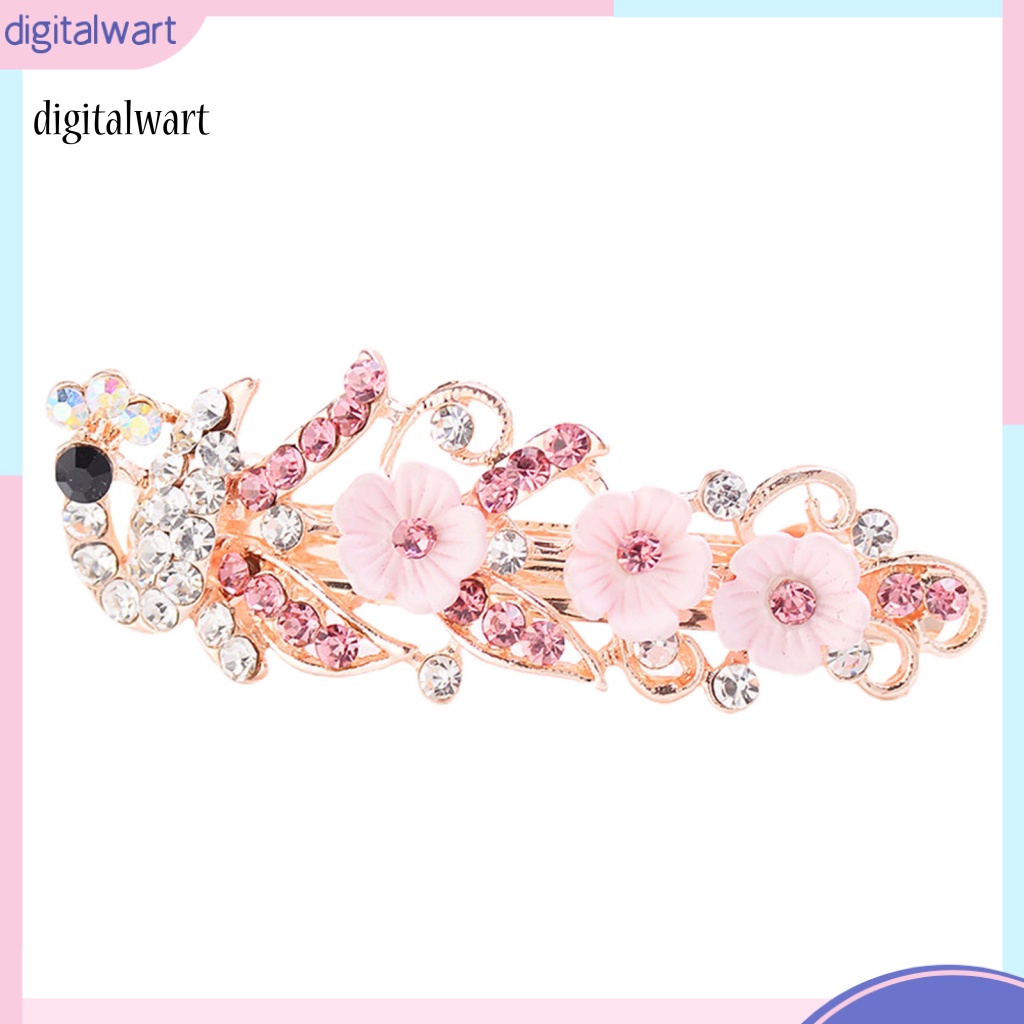 Kỹ Thuật Số| Kẹp Tóc Hình Nơ / Chim Công Đính Đá Lấp Lánh Thời Trang Cho Nữ