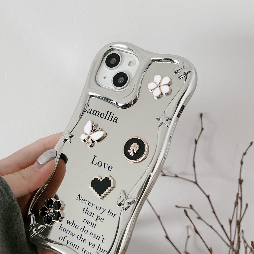 Ốp Điện Thoại TPU Chống Sốc Họa Tiết Bướm Trái Tim Cho IPhone 14 13 12 11 Pro Max