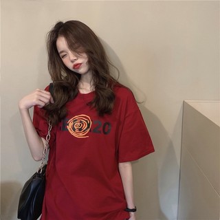 Áo Thun Ngắn Tay In Chữ Phong Cách Hàn Quốc Thời Trang Cho Nữ