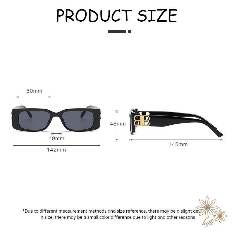 Kính râm gọng vuông nhỏ bản lề kim loại phong cách hip hop phương Tây cổ điển hàng 2023 dành cho nam và nữ