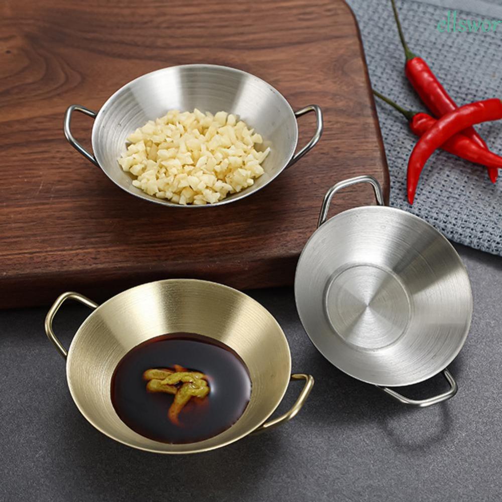 Đĩa Tròn Đựng Nước Chấm Bằng Thép Không Gỉ Chống Dính Hai Lớp