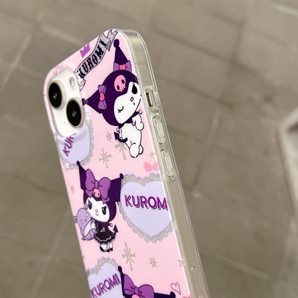 Ốp Điện Thoại Imd Silicone Mềm Trong Suốt Chống Rơi In Hình Kuromi Cho iPhone11 12 13 14 Pro Max