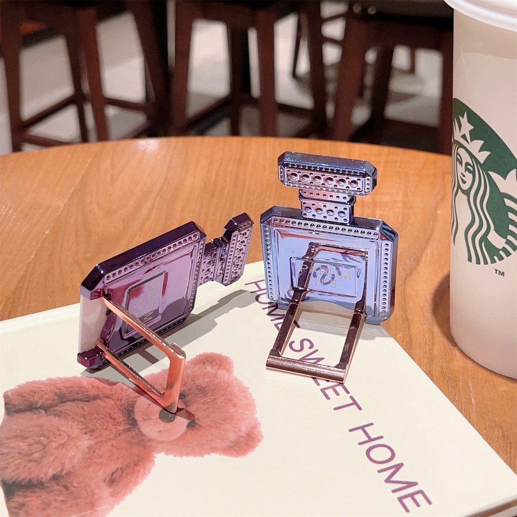 Ốp Điện Thoại Hình Chai Nước Hoa Hoạt Hình Có Dây Đeo Cổ Tay Làm Vòng Đỡ Túi Khí Thu Gọn Được Cho iphone