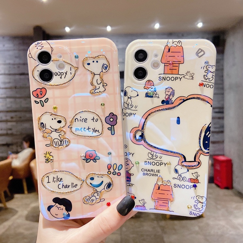 Ốp Điện Thoại Họa Tiết Hoạt Hình Gương Mặt To Đính Đá Thời Trang Cho iPhone 11 14 Plus XR XS 12 13 Pro Max