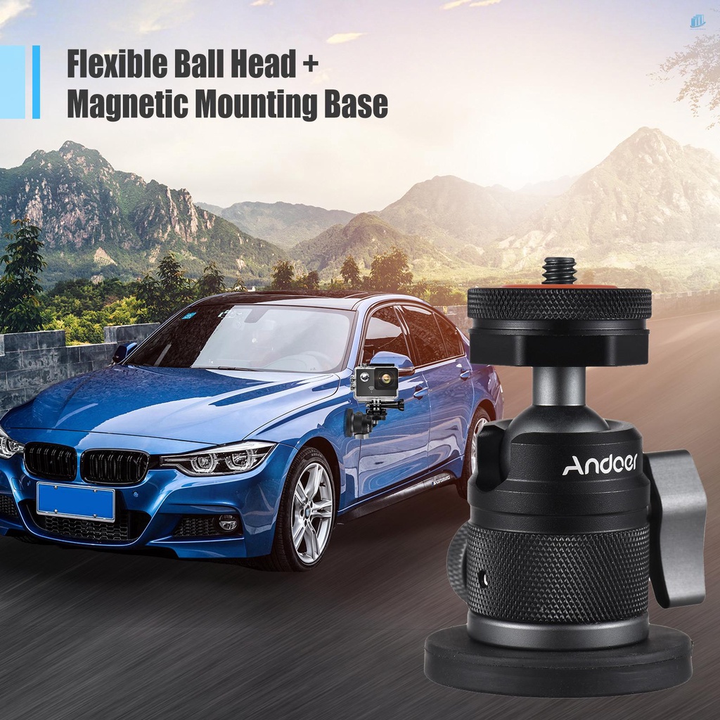 Đầu Nối Đồng Hồ Thông Minh Andoer Mini Hai Công Dụng Ốc Vít 1 / 4 Inch Kết Nối 360 Độ°Hộp Đựng Bằng Hợp Kim Nhôm Có Thể Xoay Với Đế Nam Châm Tải Trọng 200g Cho S