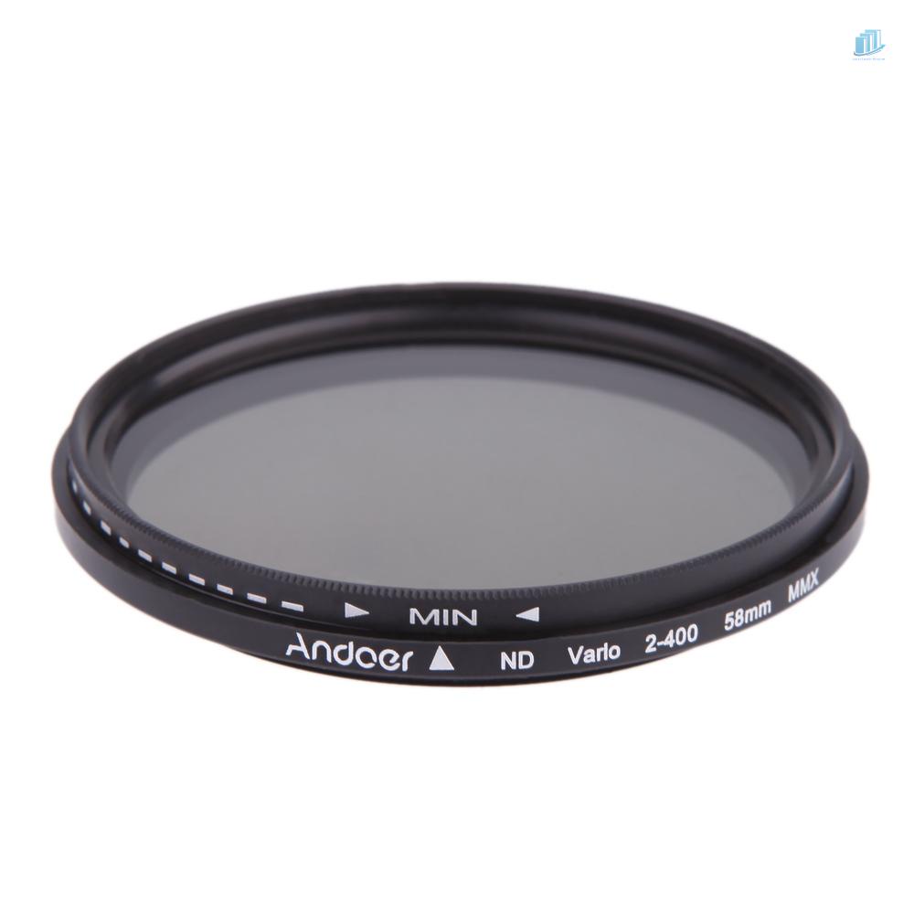 ANDOER Kính Lọc 58mm ND2 Sang ND400 Cho Máy Ảnh DSLR