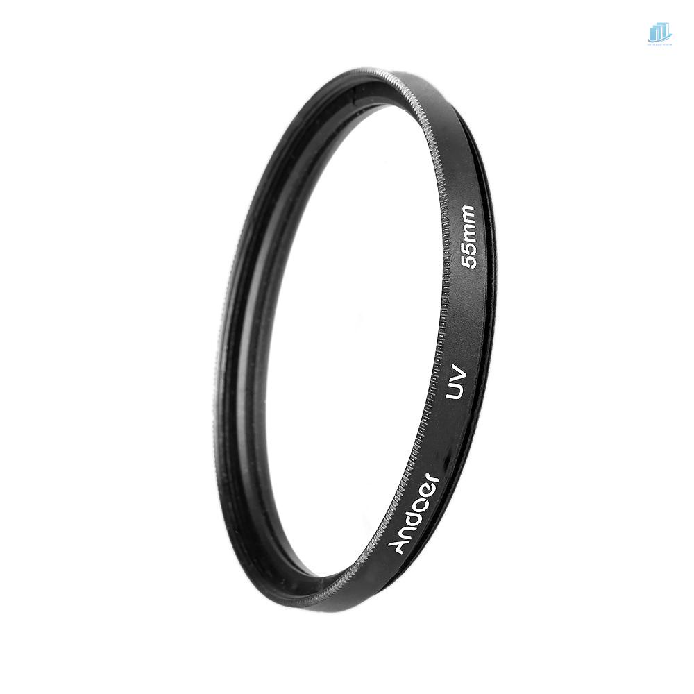 Kính Lọc UV Andoer 55mm Siêu Mỏng Bảo Vệ Ống Kính Máy Ảnh DSLR