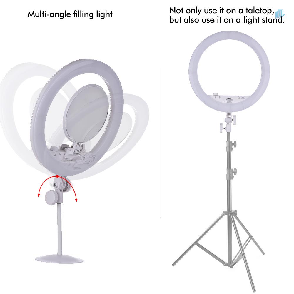 Vòng Đèn LED Hỗ Trợ Quay Video Youtube YONGNUO YN208 3200K-5500K Hai Màu Kèm Gương Trang Điểm
