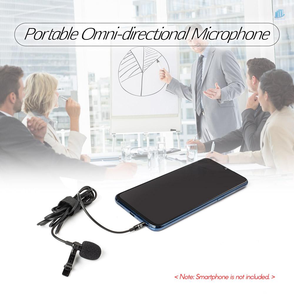 Micro Kẹp Áo Jack 3.5mm Dài 1.5m Chống Ồn Đa Hướng Cho Điện Thoại Thông Minh / Máy Tính