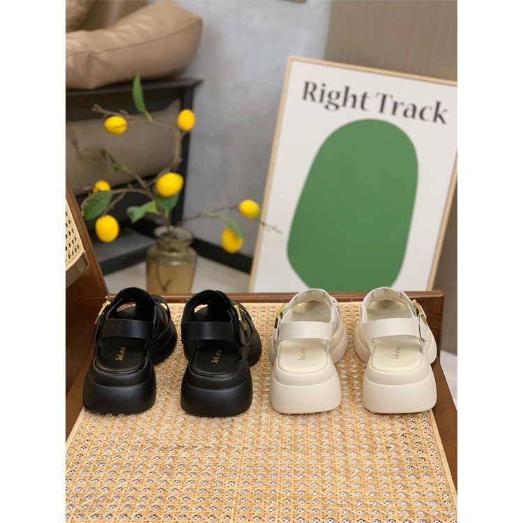 Duoya Tóc Thẳng ~ [Hàng Có Sẵn] Giày Sandal Đế Dày Phong Cách Roman Mùa Hè Cho Nữ Miễn Phí Vận Chuyển