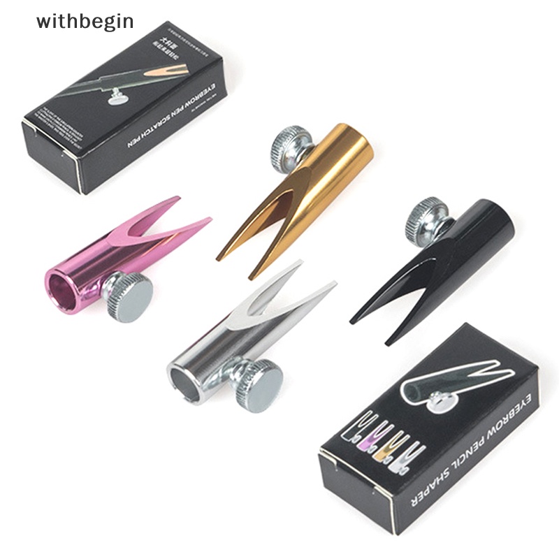 Bút Chì Vẽ Lông Mày Hai Đầu Kèm Đồ Chuốt Hình Chữ U Bằng Kim Loại