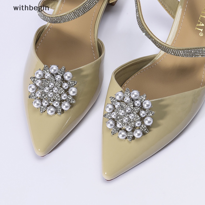 1 Cặp Kẹp Đính Đá Trang Trí Giày Cao Gót DIY Thanh Lịch Cho Cô Dâu