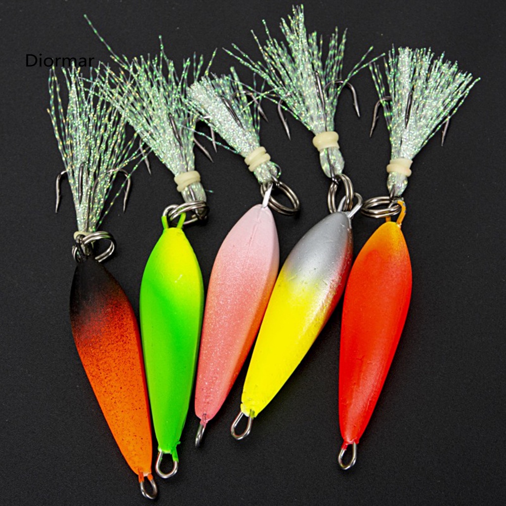 Bộ 5 Mồi Câu Cá Nổi Bằng Thép Không Gỉ Cứng Có Lưỡi Câu Sắc Bén Màu Ngẫu Nhiên