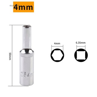 【GRCEKRIN】1PCS 4-14mm Deep Socket-Adapter 1/4inch Hex-Socket Wrench-Heads-Ratchet-Tool