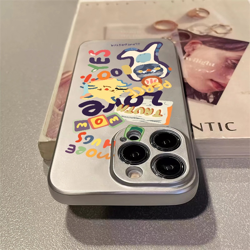 Vỏ mềm tương thích cho IPhone 11 12 13 14 Pro Max XR X 7 8 Plus XS Max SE 2020 Vỏ điện thoại silicon đáng yêu sang trọng Vỏ mạ điện màu bạc