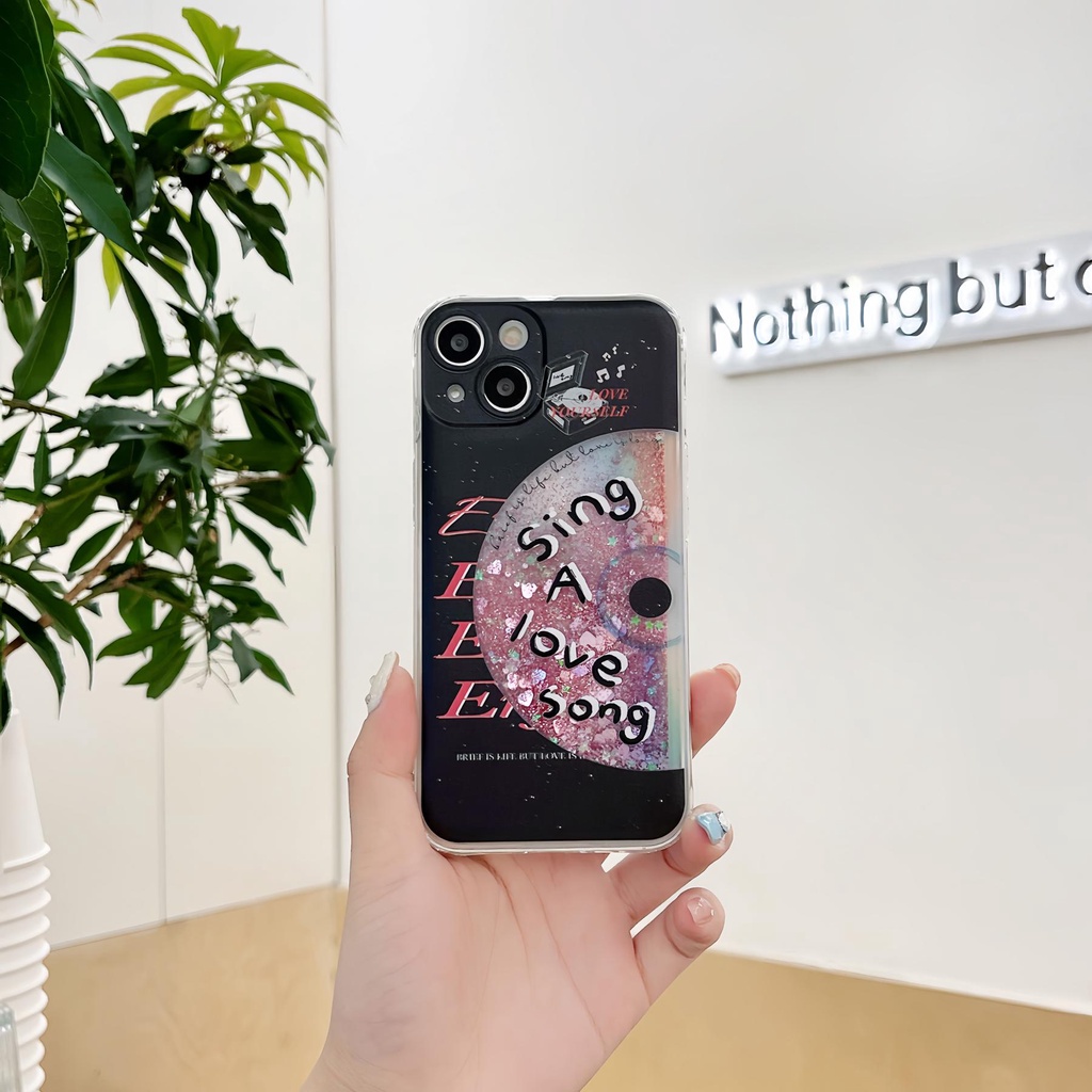 Ốp Điện Thoại TPU Dẻo Họa Tiết CD Có Nước Kim Tuyến Lấp Lánh Chống Rơi Cho iPhone11 12 13 14 Pro Max