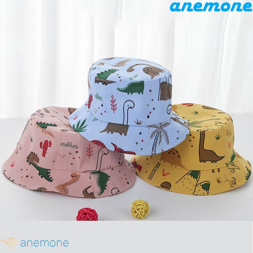 Mũ Xô Cotton Chống Nắng In Họa Tiết Khủng Long Hoạt Hình Đáng Yêu Thời Trang Mùa Hè Cho Bé