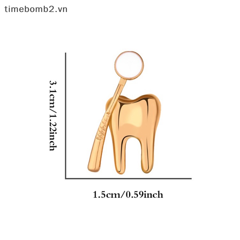 {Timebomb} Ghim Cài Cổ Áo Tráng Men Họa Tiết Hoạt Hình Bảo Vệ Răng Cho Học Sinh.