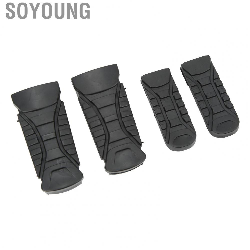 Soyoung Motorcycle Foot Pegs Cover  Rubber Front and Rear Uneven Surface Comfortable Pedaling 4PCS for Motorbike